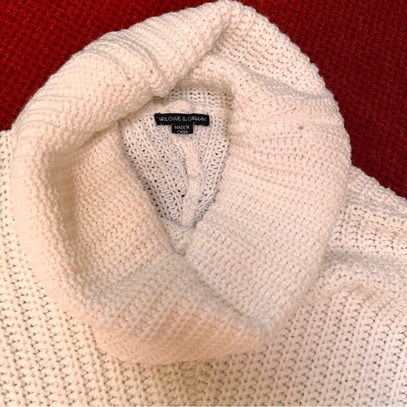 ♥️2xHost Pick♥️Harlowe & Graham oversized white sweater, size large - Picture 9 of 9
